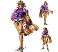 Gyro Zeppeli Figurine JJBA - Statue d'anime avec accessoires - Modèle mobile - Ornements en PVC - Objets de collection - Cadeau - 16 cm (violet)