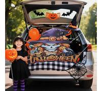 Gyrodymix Banniere Halloween Trunk Or Treat Decoration Exterieure Pour Car SUV Truck Porte De Garage Arche Fete Exterieure