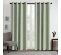 GYROHOME Lot de 2 Rideaux occultants à Isolation Thermique de Couleur Unie et élégante avec œillets pour Chambre à Coucher et Salon, Vert, 100 x 200 cm