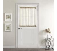GYROHOME Lot de 2 voilages Transparents en Faux Lin, Filtrage de la lumière du Soleil, Protection de l'intimité, Rideaux latéraux pour Porte vitrée, avec embrasses, Beige, 60 x 110 cm
