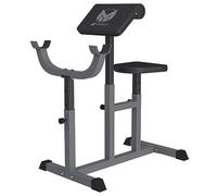 GYRONETICS® Banc à Biceps 150 kg, siège et pupitre réglables | Support de barre réglable en hauteur, pieds stables et rembourrage similicuir pour exercices biceps et triceps