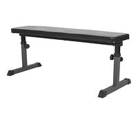GYRONETICS® Banc de musculation plat réglable 4 hauteurs, 200 kg, acier | Hauteur réglable de 44 à 56 cm, mousse dense et pieds antidérapants; banc d’entraînement compact pour home gym et fitness