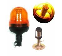 Gyrophare Balise E9 Orange 40LED 3 Modes de Flash + Support Étroit en Acier Inox