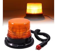 Gyrophare LED Orange 12V/24V,Gyrophare LED Base Magnétique 6W Avertissement Stroboscope Urgence Clignotement de Récupération avec Prise Allume-Cigare pour Camion Véhicule de Secour Chariot Élévateur