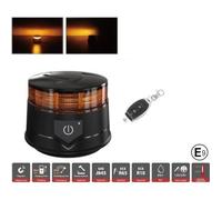 Gyrophare LED Orange Ambre Sans Fil 12V 24V 14W E9 R65 avec Télécommande Batterie Rechargeable Fixation Magnétique / Ventouse