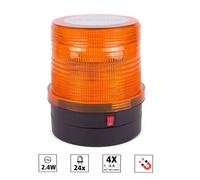 Gyrophare LED Orange Flash Stroboscopique 12V-24V Sans Fil Autonome Batteries AA Fixation Magnétique Feu d'Avertissement Piles AA