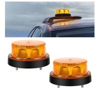 Gyrophare LED rotatif - MICH - Ensemble de 4 - 12-24 V - 2 modes de clignotement - Stroboscopique - Rotation 360°