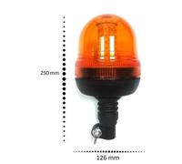 Gyrophare Orange LED 12V 24V E9 R65 Balise D'Urgence Support Flexible 3 Modes Rotation et Flash Camion Tracteur Véhicule Agricole