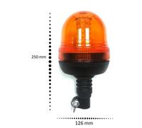 Gyrophare Orange LED 12V 24V E9 R65 Balise D'Urgence Support Flexible 3 Modes Rotation et Flash Camion Tracteur Véhicule Agricole