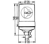 Gyrophare Tubulure H1 2RL 004 957-111 HELLA