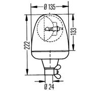 Gyrophare Tubulure H1 2RL 006 846-011 HELLA
