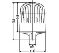 Gyrophare Tubulure H1 2RL 007 551-011 HELLA