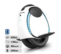 Gyroroue Inmotion E20 - Moteur 450 W - Batterie 240 Wh - Autonomie jusqu'à 30 kilomètres - Vitesse maximale 20 km/h - Double pneus 14", Blanc