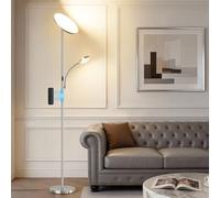 GyroVu Lampadaire LED 2-en-1 à intensité variable, lampadaire avec télécommande et commande tactile, température de couleur 3000K-6500K, lampadaire moderne pour le salon, la chambre ou le bureau