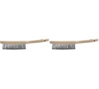 GYS - Brosse D'angle Acier/Inox - manche Bois (Lot de 2)