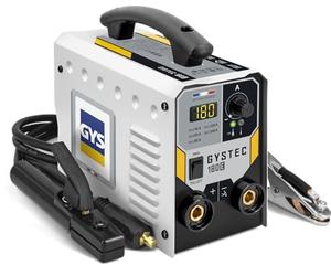 GYS, GYSTEC 180E, Poste à Souder inverter monophasé avec 2 procédés de soudage MMA et TIG lift, Arc Force, Antisticking, Hot Start, Avec Valise, Porte-électrode, Câble de Masse