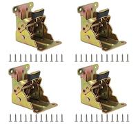 GYSRXS 4 PCS Pied Table Rebuttable Charnière Pliante Autobloquante de 90 Degrees avec Vis Support Pliable Table pour Pieds de Table et Pieds Lit,2,5mm Épaisseur(Jaune)