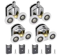 GYSRXS Lot de 4 Roulette Porte Coulissante Douche 23CM Porte de Douche Rouleaux avec 4×Vis Roulette Cabine de Douche Convient au Portes en Verre de 4 à 6MM(2 Haut+2 Bas)