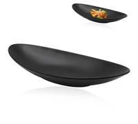 GYSRXS Plateau Clés en Résine Plateau à Bijoux Ovale Bol à Clé Utilisé pour Stocker Clés,Bijoux,Pièces de Monnaie,Bagues,Montres,Decoratif Table,25x13.5x3cm(Noir)