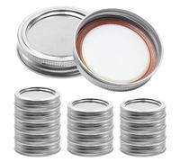 GYSRXS Type Fendu 70MM Mason Jar Lids Lot de 15 Canning Jar Lids Couvercle pour Bocaux de Conserve et Confiture pour Bocaux Mason à Bouche Régulière,en Fer Blanc(Argent)