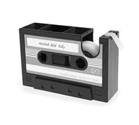 GYSURYB Distributeur de ruban, support pour stylo, distributeur de cassette rétro, fournitures de bureau rétro, distributeur de ruban et amusant gris-noir