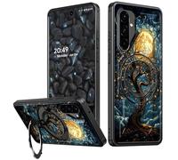 GYSYZJDH Coque de téléphone pour Samsung Galaxy A56 5G avec anneau rotatif de support, coque antichoc de qualité militaire, fine et compatible avec la recharge sans fil, arbre de l'univers