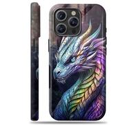 GYSYZJDH Coque pour iPhone 16 Pro Max compatible avec MagSafe - Double couche antichoc en PC + TPU avec protecteur d'écran - Coque rigide fine pour téléphone, dragon majestueux