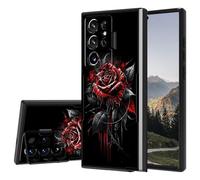 GYSYZJDH Coque pour Samsung Galaxy S23 Ultra avec support et protection d'appareil photo, protection intégrale à 360° avec béquille, rose