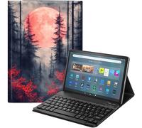 GYSYZJDH Étui clavier pour Fire Max 11" (13ème génération, sortie en 2023) - Housse de protection en similicuir PU, clavier Bluetooth amovible, motif paysage pleine lune