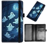 GYSYZJDH Étui de chéquier pour homme et femme, fin en cuir synthétique avec blocage RFID, élégant et durable, Groupe de fantômes, Checkbook Cover