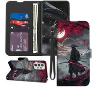 GYSYZJDH Étui portefeuille pour Samsung Galaxy A13 5G/A04S avec protecteur d'écran, support en cuir synthétique à rabat avec porte-cartes - Coque de protection intégrale pour Galaxy A13, Samouraï
