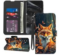 GYSYZJDH Étui portefeuille pour Samsung Galaxy A17 5G avec protection d'écran, support en cuir synthétique à rabat avec porte-cartes - Coque de protection intégrale pour Galaxy A17, beau renard