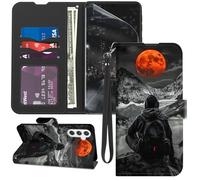 GYSYZJDH Étui portefeuille pour Samsung Galaxy A35 5G avec protection d'écran, support en cuir synthétique à rabat avec porte-cartes - Coque de protection intégrale pour Galaxy A35, aventurier