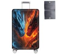 GYSYZJDH Housse de protection pour valises de 48,3 à 50,8 cm, approuvée par la TSA, élastique, anti-rayures, lavable, pour bagages à main et sacs enregistrés, Deux dragons combattant, M (for 22-24