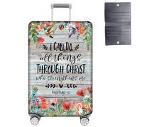 GYSYZJDH Housse de protection pour valises de 48,3 à 50,8 cm, approuvée par la TSA, élastique, anti-rayures, lavable, pour bagages à main et sacs enregistrés, Philippiens 4:13, S (for 19-21 inch