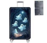 GYSYZJDH Housse de protection pour valises de 48,3 à 50,8 cm, approuvée par la TSA, élastique, anti-rayures, lavable, pour bagages à main et sacs enregistrés, Groupe de fantômes, M (for 26-28 inch