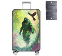 GYSYZJDH Housse de protection pour valises de 48,3 à 50,8 cm, approuvée par la TSA, élastique, anti-rayures, lavable, pour bagages à main et sacs enregistrés, Monstre corbeau, XL (for 30-32 inch