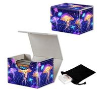 GYSYZJDH MTG Deck Box élégante pour plus de 110 cartes, étui magnétique Commander avec pochette bonus pour cartes de jeu, rangement durable pour JCC et cartes magiques à manches, méduse colorée