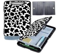 GYSYZJDH Porte-bloc avec rangement, porte-stylo à ouverture latérale robuste en plastique durable pour infirmières, enseignants et ventes, imprimé vache