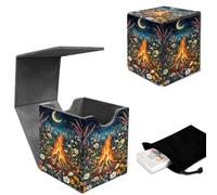GYSYZJDH Premium MTG Deck Box - Contient plus de 120 cartes sous pochettes, boîte de deck de cartes TCG magnétique en cuir PU pour Magic The Gathering, Commander, et plus encore, Fleurs de bois de