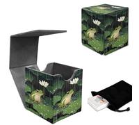 GYSYZJDH Premium MTG Deck Box - Peut contenir plus de 120 cartes à manches, boîte de cartes TCG magnétique en cuir synthétique pour Magic The Gathering, Commander, et plus encore, grenouille mignonne