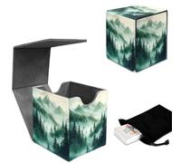 GYSYZJDH Premium MTG Deck Box - Peut contenir plus de 120 cartes à manches, boîte de cartes TCG magnétique en cuir synthétique pour Magic The Gathering, Commander, et plus encore, forêt mystérieuse