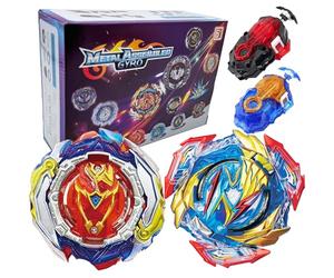 Gytobytle Lot de 2 Toupies de Combat avec 2 Lanceurs à Ficelle, Set de Duel pour Enfants