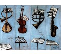GYTRI CGFHJ Affiche Bernard Buffet Peinture abstraite sur toile《Instruments》De Bernard Buffet Art mural Collectionner des natures mortes pour la déco intérieure 58x80cm Non encadré