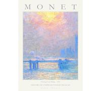 GYTRI CGFHJ Affiche de Claude Monet Imprimés paysagers《Charing Cross Bridge》 Tableau mural vintage de Claude Monet Peinture sur toile pour la décoration intérieure 40x50cm Non encadrée