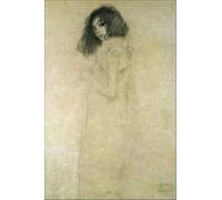 GYTRI CGFHJ Affiche de Gustav Klimt Image murale vintage《Portrait d’une jeune femme》 par Gustav Klimt Estampes Peinture sur toile de personnes pour la décoration intérieure 40x60cm Non encadrée