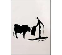 GYTRI CGFHJ Affiche de Pablo Picasso Illustration murale abstraite 《Corrida espagnole》 par Pablo Picasso Gravures peinture en couleur sur toile pour la décoration intérieure 40x60 cm sans cadre