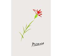 GYTRI CGFHJ Affiche de Pablo Picasso, Imprimés de fleurs《Un bouquet rouge》 Art mural abstrait par Pablo Picasso, peinture sur toile pour la déco intérieure 30x40cm non encadrée