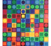 GYTRI CGFHJ Affiche Victor Vasarely Image Color Vision《 Planetary》 Art mural abstrait par Victor Vasarely Toile Peinture pour la décoration intérieure 45x45cm Non encadrée