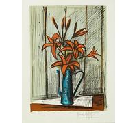 GYTRI CGFHJ Bernard Buffet Affiche Impressions Couleur Art Mural Abstrait Nature Morte Image《Vase De Tulipe》Bernard Buffet Peinture Sur Toile Pour La Maison 40x60cm Sans Cadre